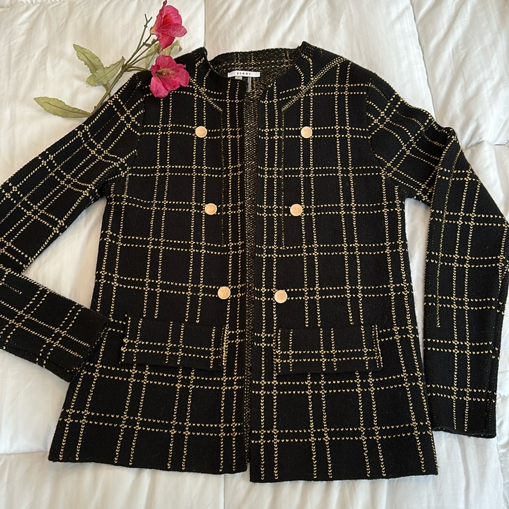 Sioni Gold Sparkle Sweater Jacket - S